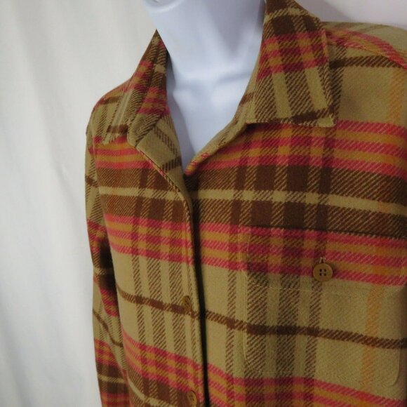 Pendleton Plaid Jacket FLAW Camel Brown Pink Wool & Lambswool  Lined Coat - Picture 2 of 15